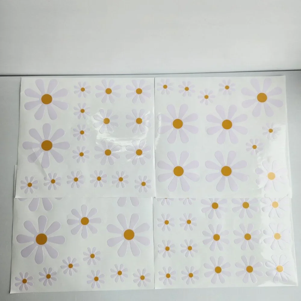 Daisy Vinyl Waterproof Car Decals 133 Flowers Self-Adhesive 1.4